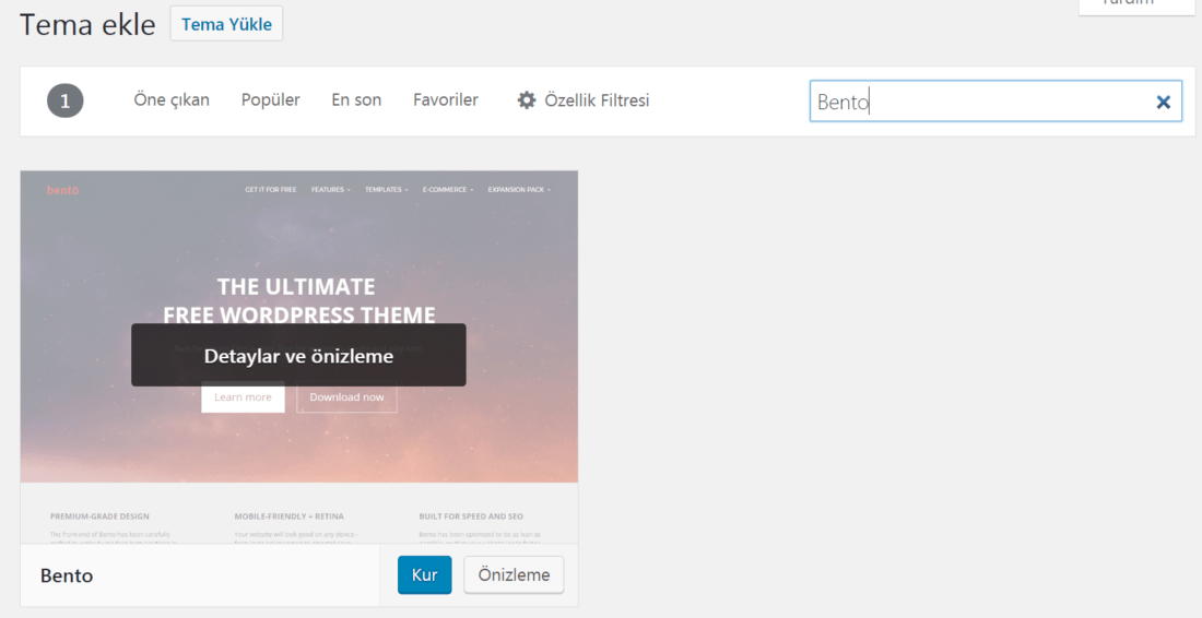 bento wordpress teması