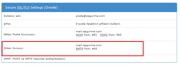cpanel e-posta ssl tls