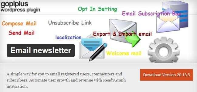 Email newsletter eklentisi