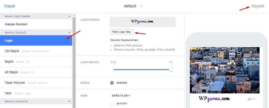Facebook hızlı makaleler logo sorunu