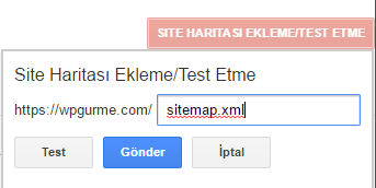 google sitemap url ekleme
