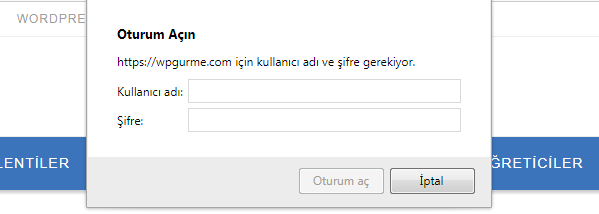 htaccess klasor sifremele