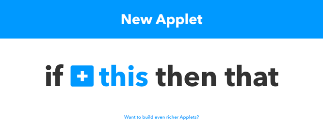 ifttt applet olusturma