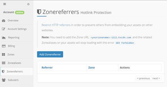 keycdn hotlink korumasi