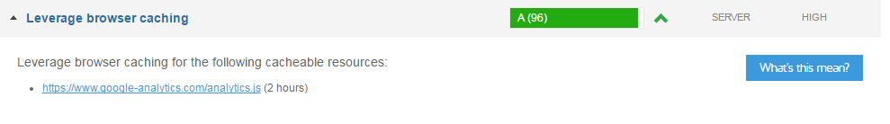 leverage browser caching analytics hatası
