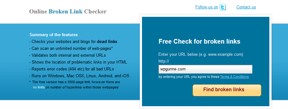 online broken link checker