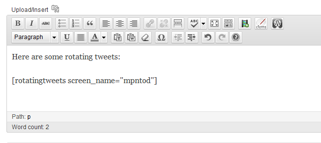 wordpress eklentisi rotating tweets