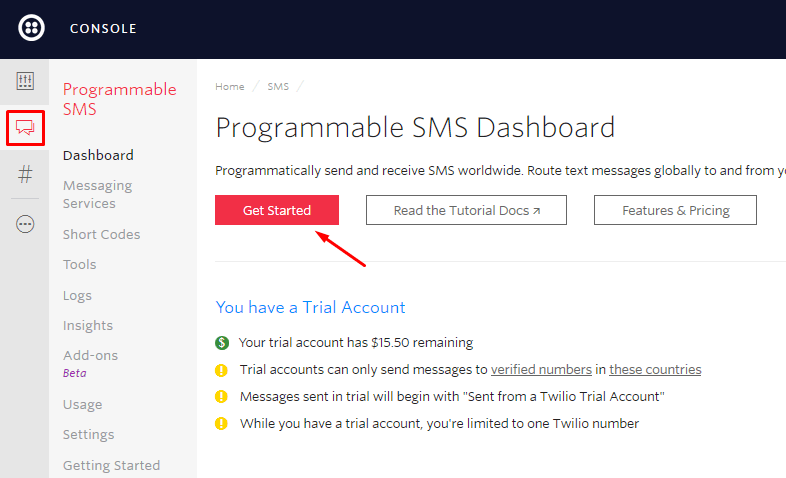 twilio sms programlama