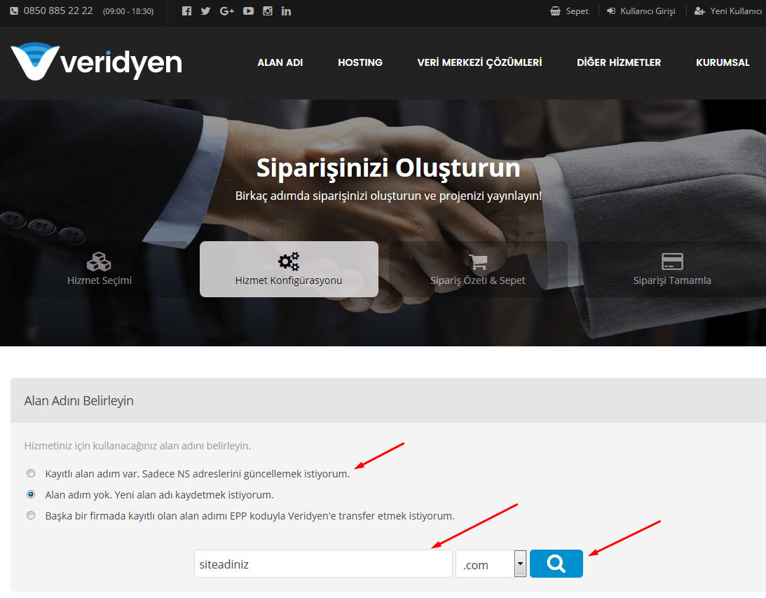 veridyen alan adı kaydı