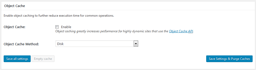 w3 total cache object cache
