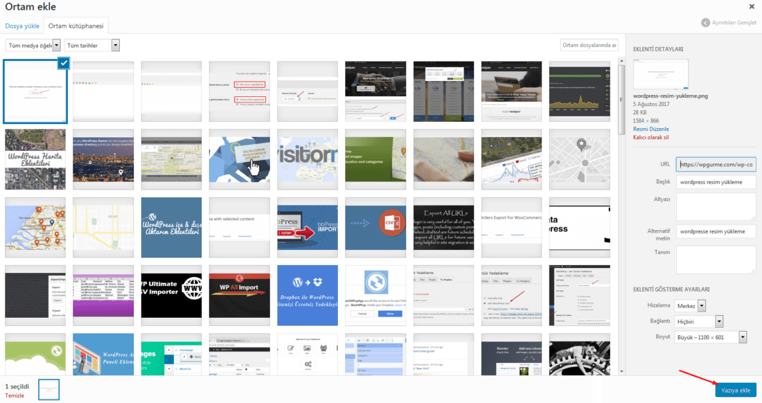 wordpress blog yazısına resim kullanma