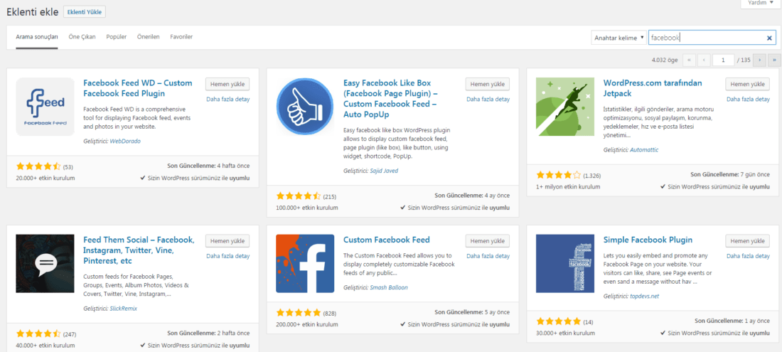 wordpress eklenti sonucu