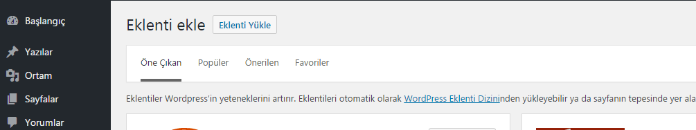 wordpress eklenti yükle