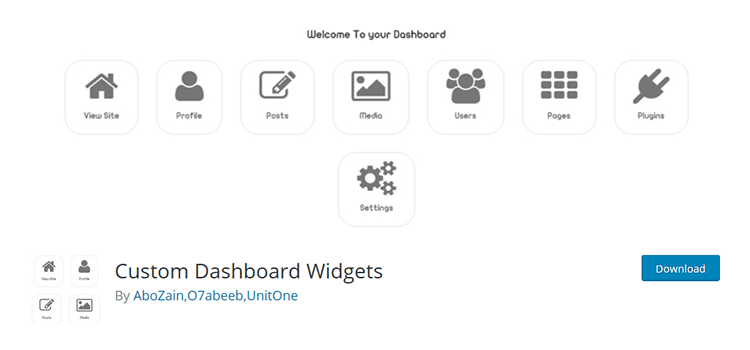 custom dashboard widgets wordpress eklentisi