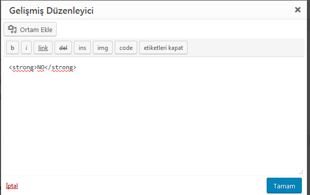 wordpress gelişmiş tablo penceresi tablepress