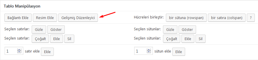 wordpress gelişmiş tablo tablepress