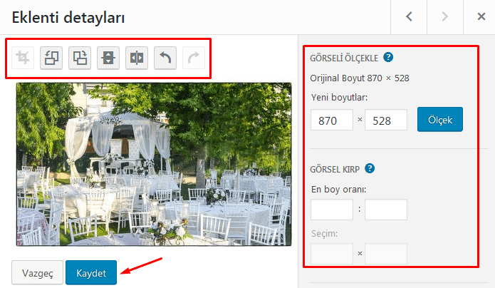 wordpress resim düzenleme işlemleri nasıl yapılır