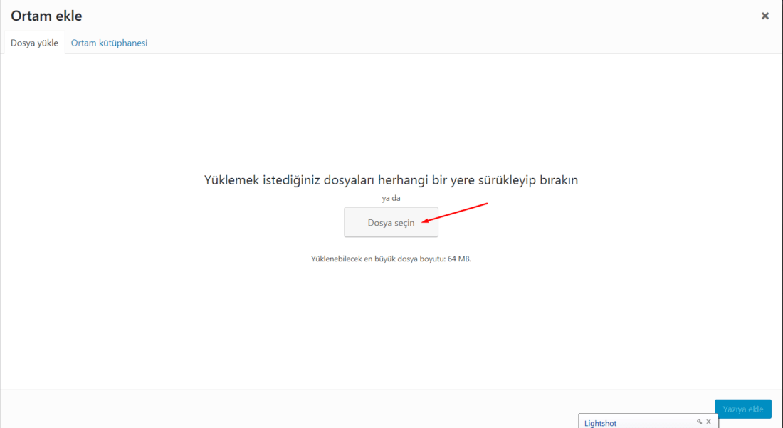 wordpresse resim y&uuml;kleme
