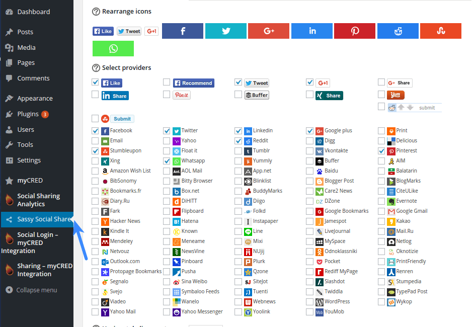 wordpress sosyal medya eklentisi sassy social share