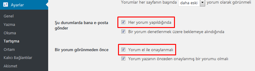 wordpress spam yorum engelleme