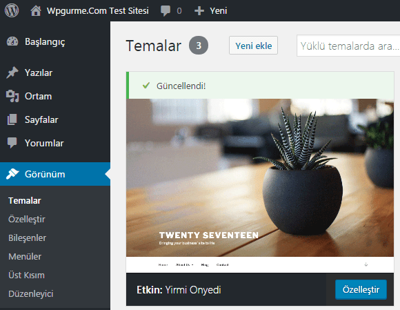 wordpress tema ekleme