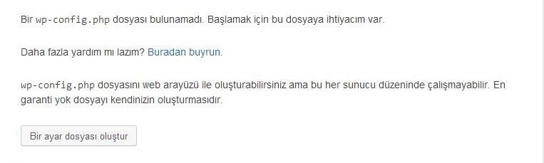 wp config oluşturma
