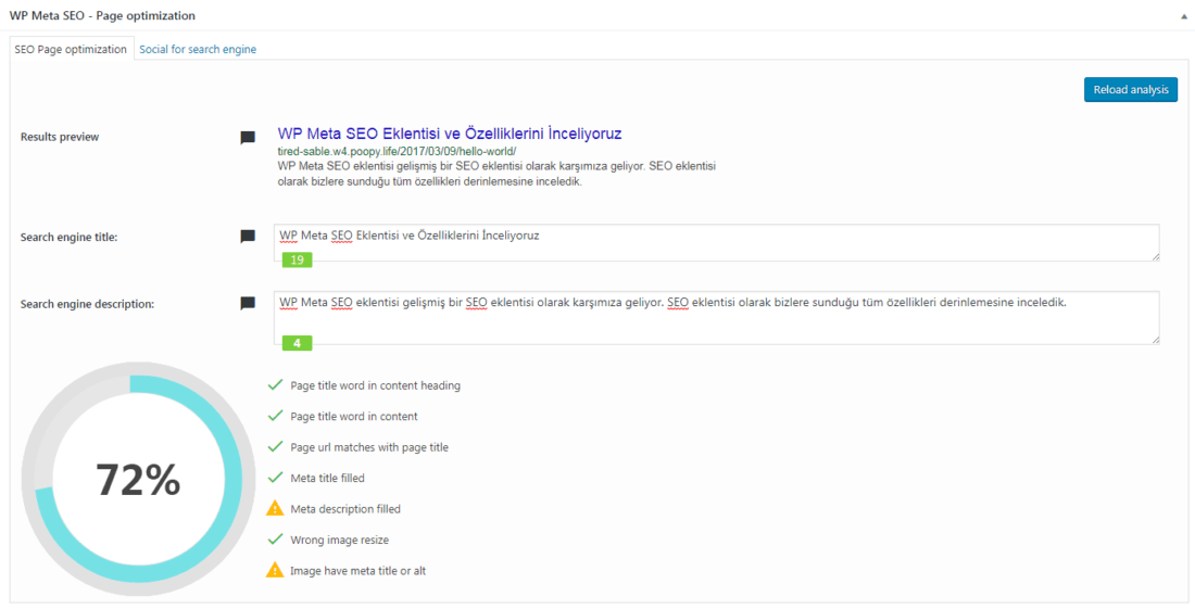 wp meta seo sayfa analizi