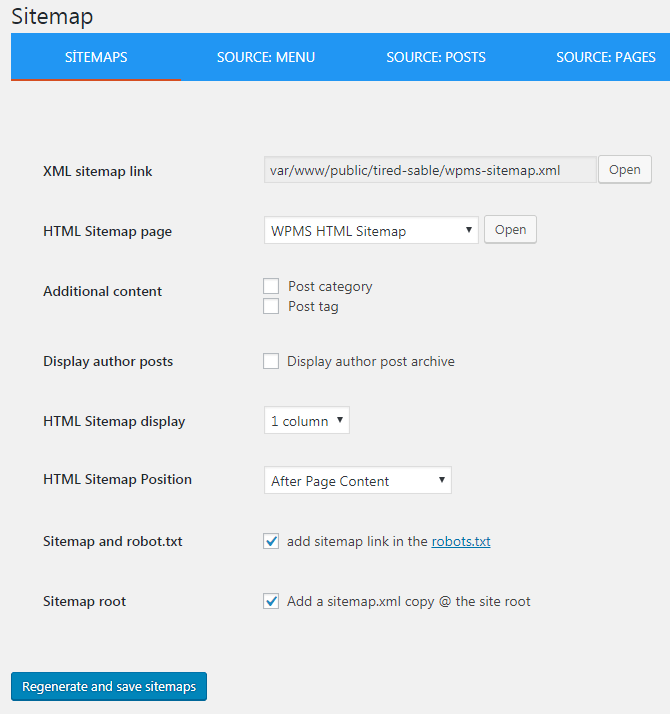 wp meta seo site map ayarları