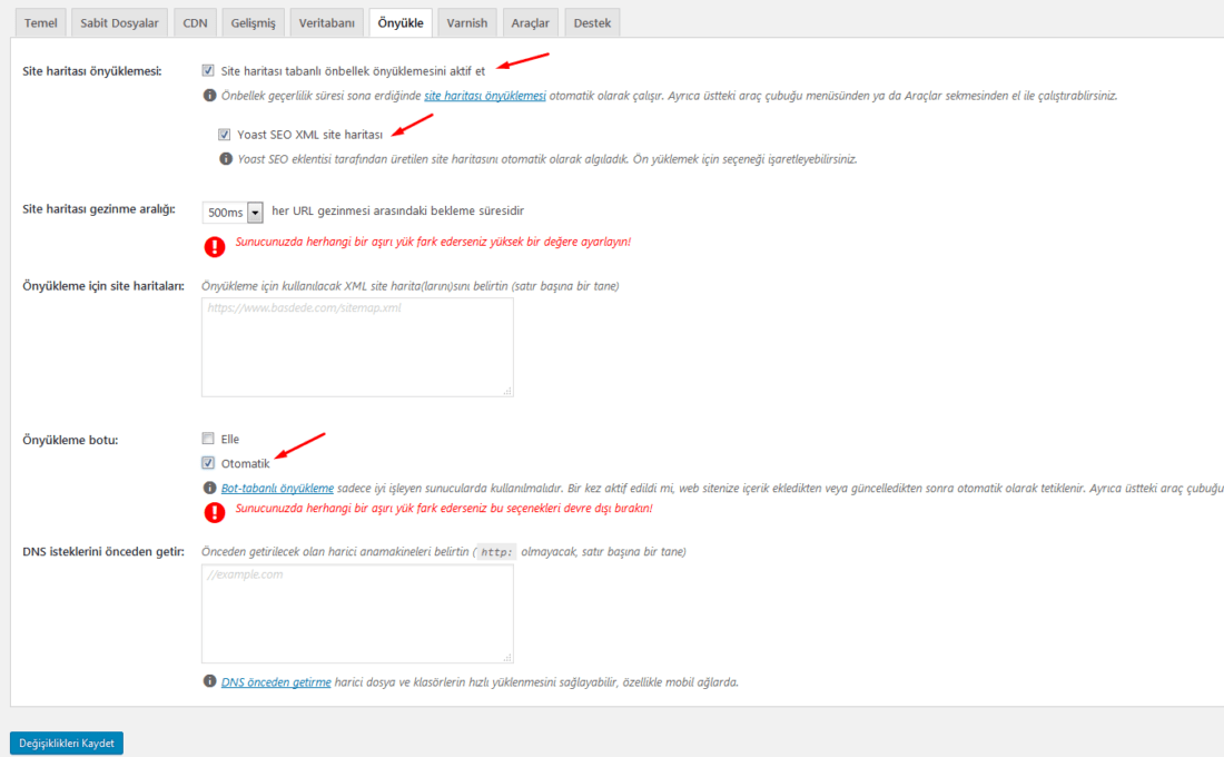 WP Rocket Sitemap Ayarı