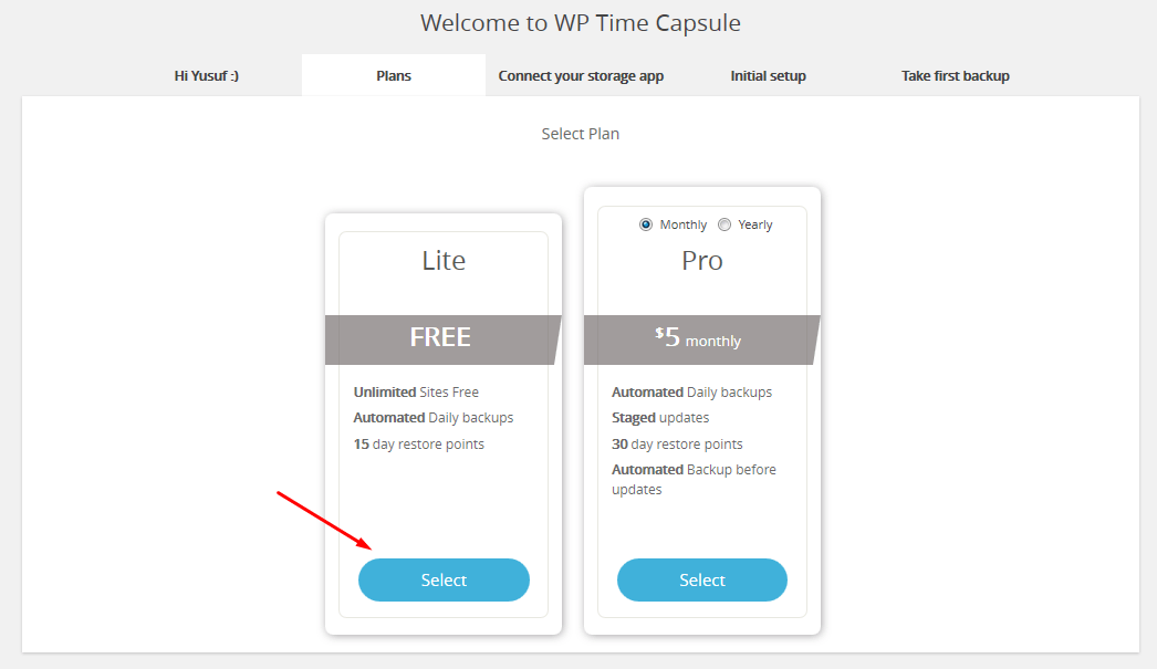 wp time capsule hizmet belirleme