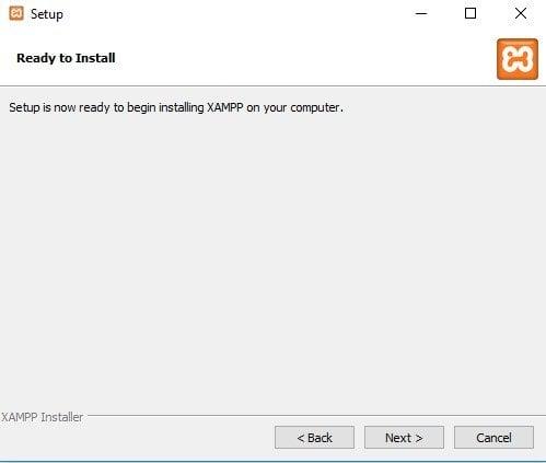 xampp kurulum başlama ekranı