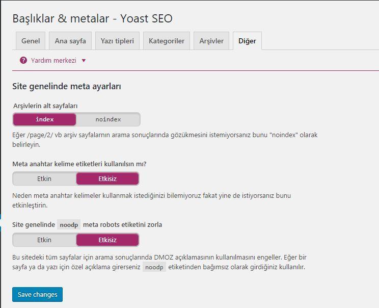 yoast noindex ayarı
