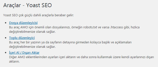 yoast seo araclar