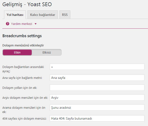 yoast seo breadcrumbs etkin