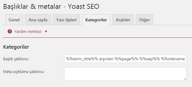 yoast seo kategoriler
